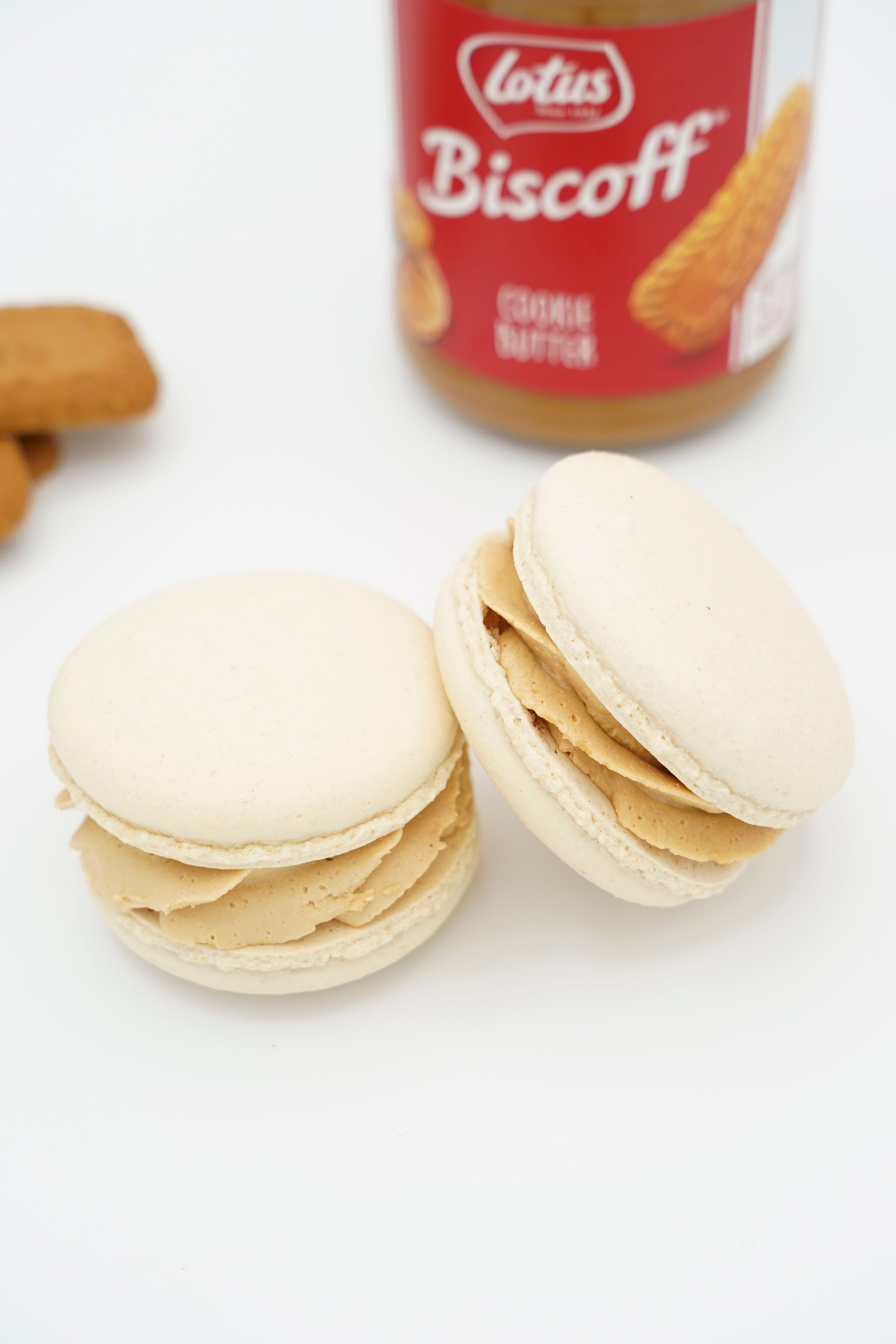 The Green House Bakery Biscoff Macarons (Qty 4) Rockwall CoOp