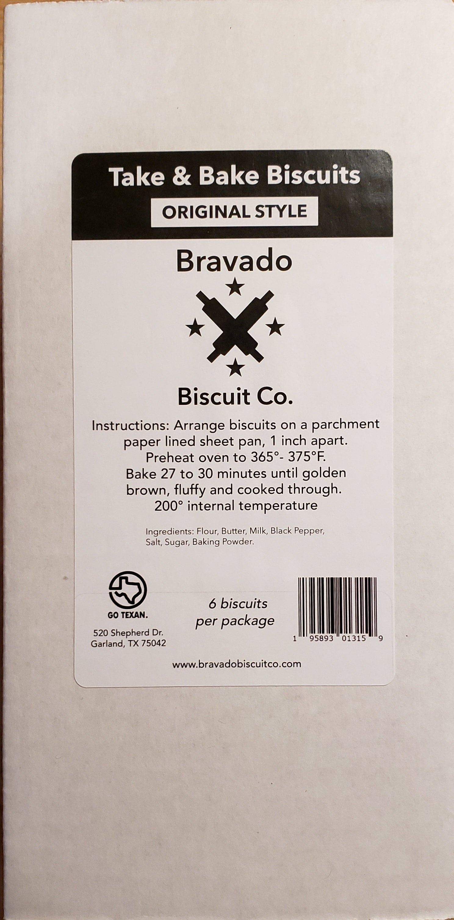 Bravado Frozen Take'N'Bake Biscuits Original (6)